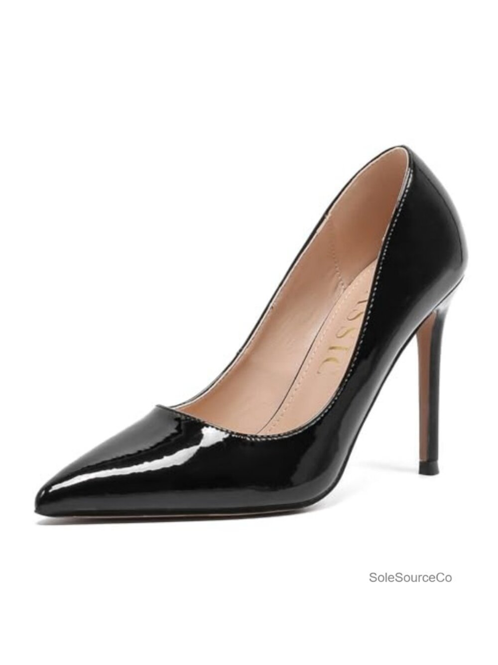 Women's Pointed Toe Pumps, 4 Inch High Heels Slip On Wedding Party Shoes